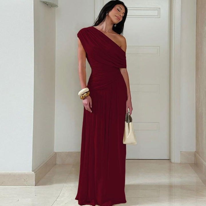 MANO™ - Elegant One Shoulder Evening Bodycon Maxi Dress - Maison Léa &amp; Lou