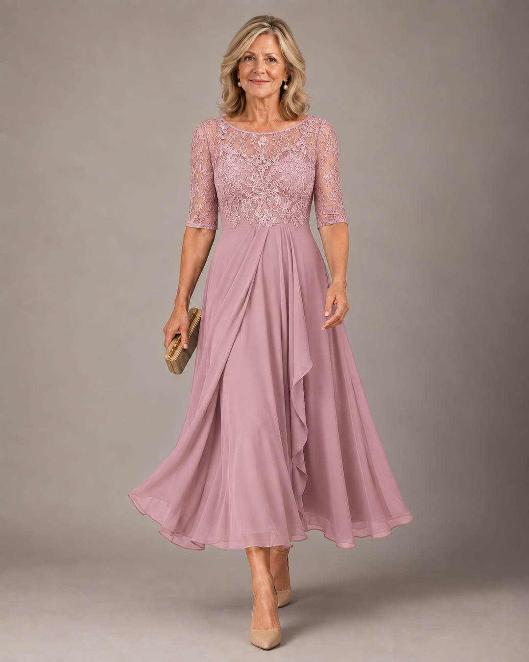 ROSE – THE LACE MIDI DRESS THAT FLATTERS YOUR SILHOUETTE - Maison Léa &amp; Lou