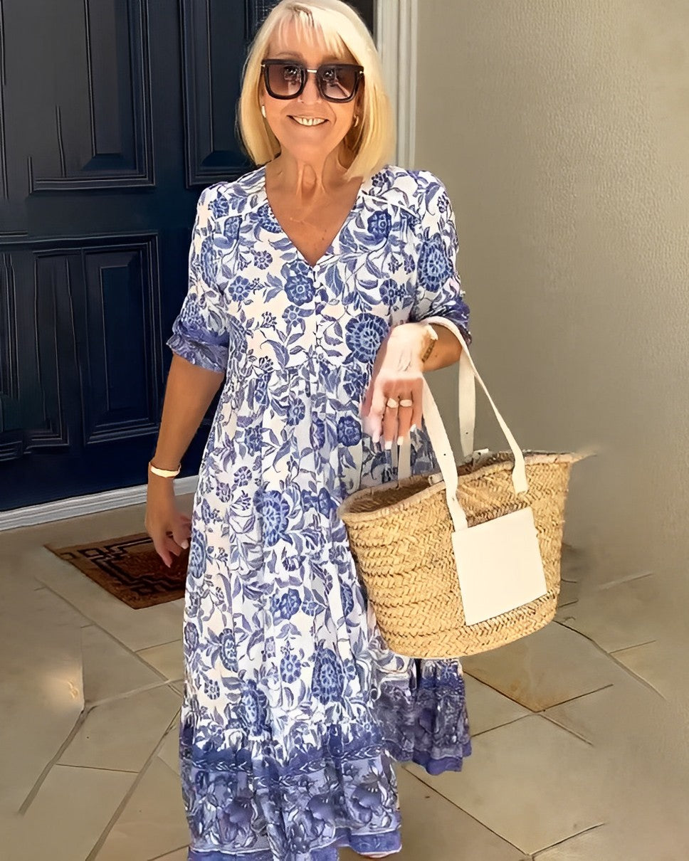 Madison | Graceful V-Neck Floral - Maison Léa &amp; Lou