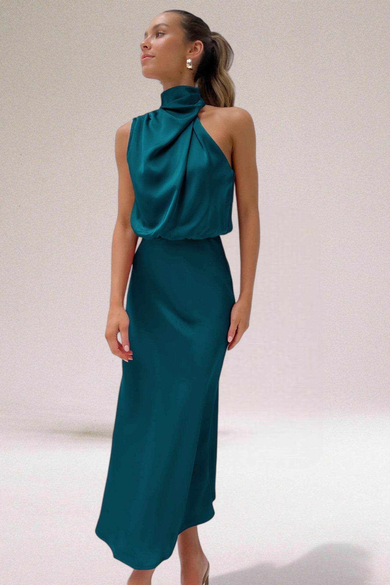 ELARA™ - Elegant Satin Evening Dress - Maison Léa & Lou