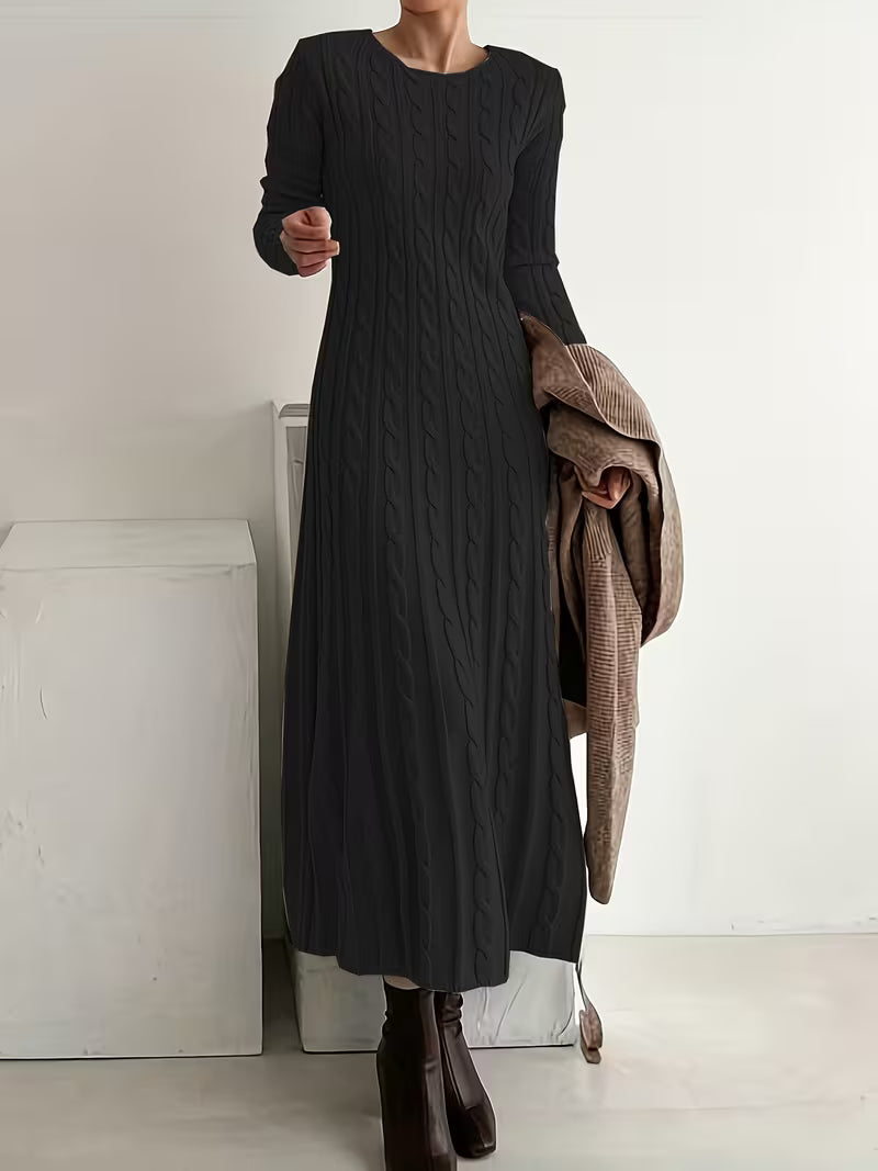 CLAUDIA™ | Luxe Cable-Knit Long Dress - Maison Léa &amp; Lou