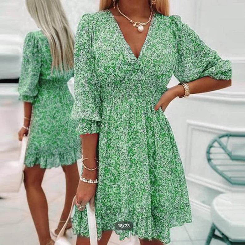 Abigail - Elegant Floral Dress - Maison Léa &amp; Lou