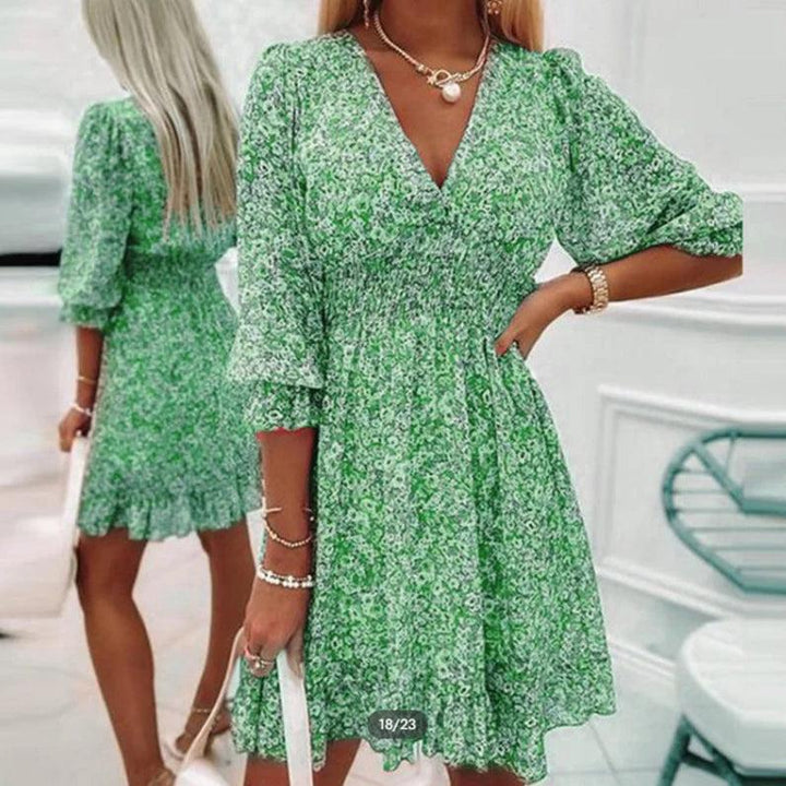 Abigail - Elegant Floral Dress - Maison Léa &amp; Lou