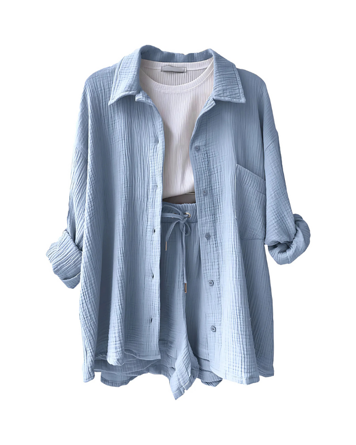 VERA™ – Modern Button-Up Shorts Set - Maison Léa &amp; Lou