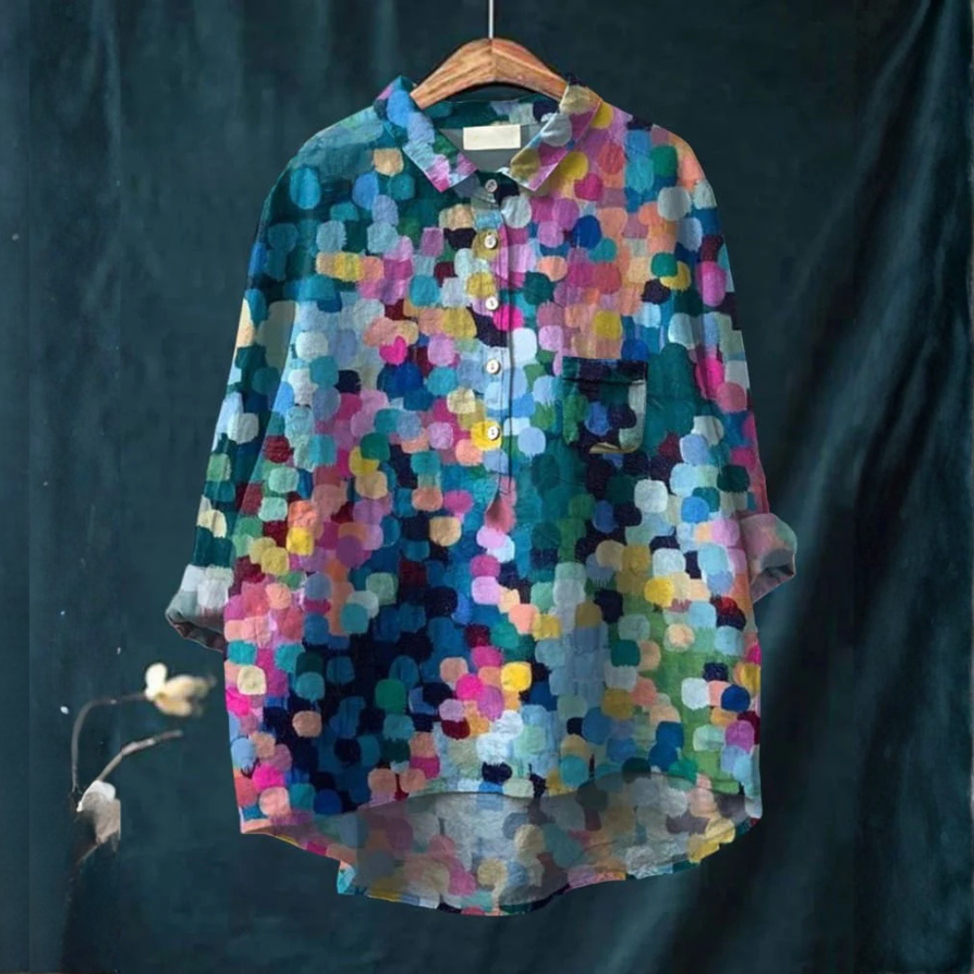 Fiorenza™ | Blusa Fantasia in Lino Esclusiva