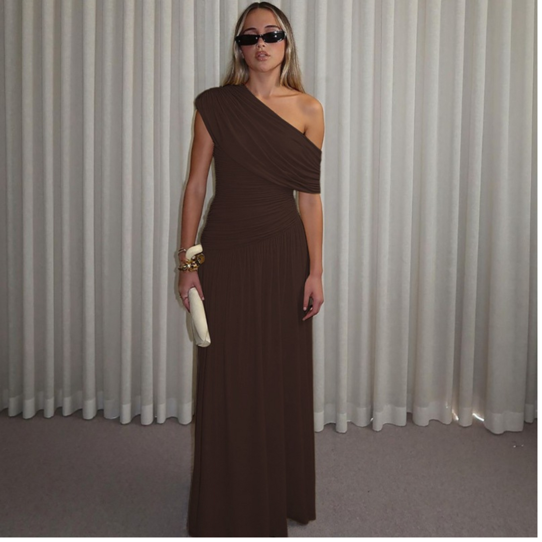 TALIA™ - Elegant One Shoulder Evening Maxi Dress - Maison Léa &amp; Lou