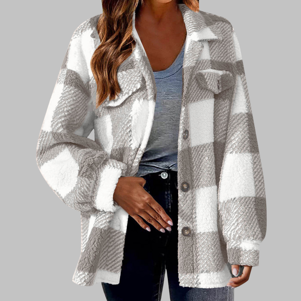 ERMI™ - Casual Plaid Button Down Long Sleeve Jacket - Maison Léa & Lou