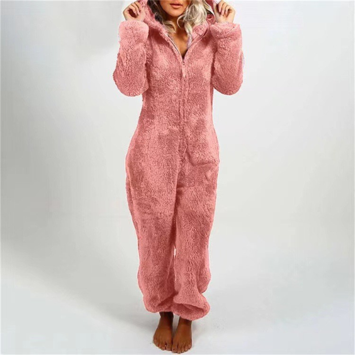 LUMI™ - Comfy Zipper Hooded Long Sleeve Plush Pajama Jumpsuit - Maison Léa &amp; Lou