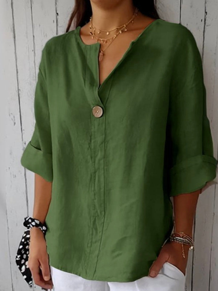 Nayla™ | Casual V-Neck Blouse - Maison Léa &amp; Lou