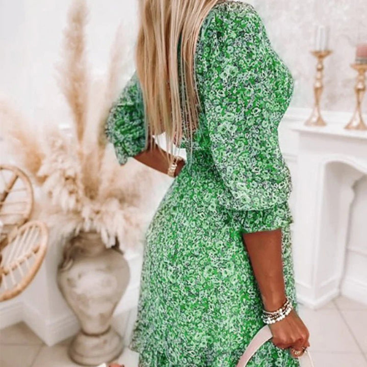 Abigail - Elegant Floral Dress - Maison Léa &amp; Lou