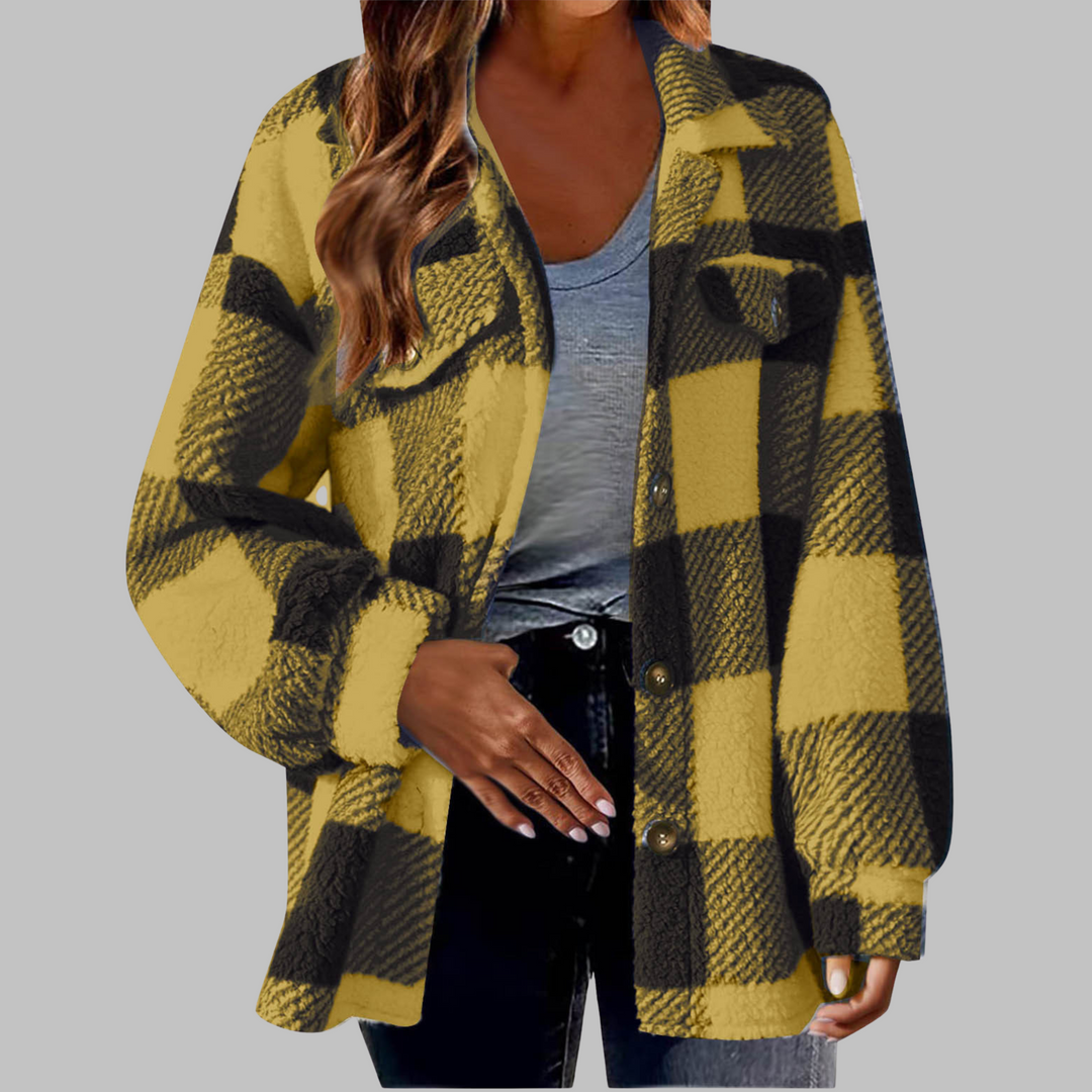 ERMI™ - Casual Plaid Button Down Long Sleeve Jacket - Maison Léa &amp; Lou