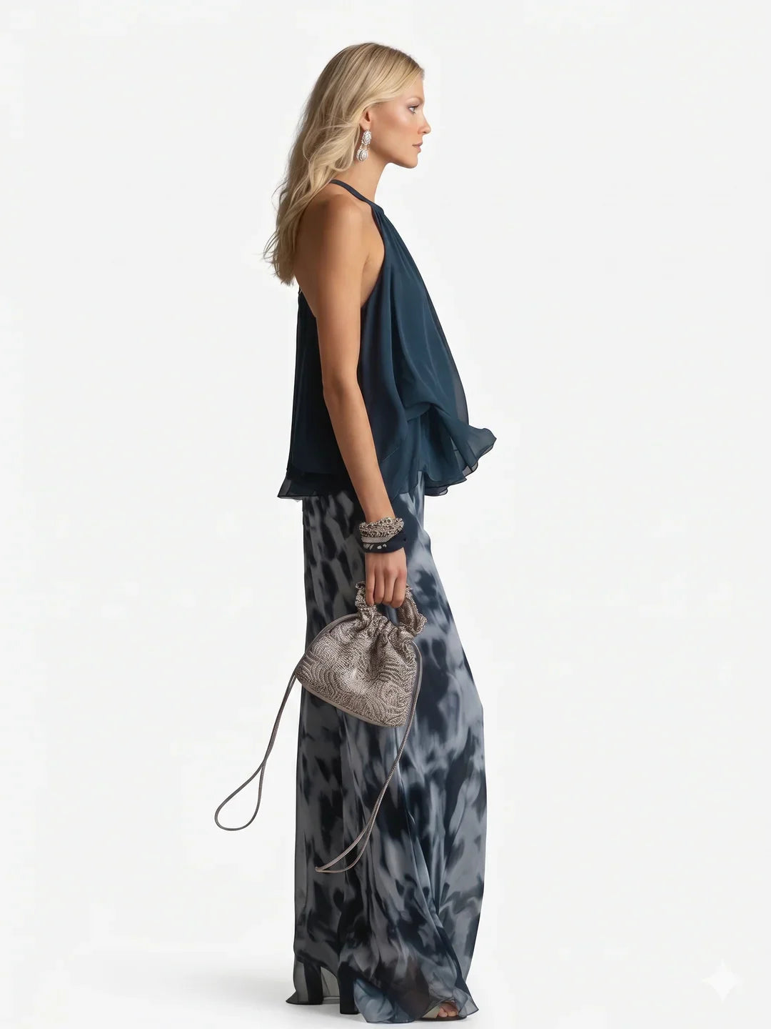 Completo elegante due pezzi in chiffon