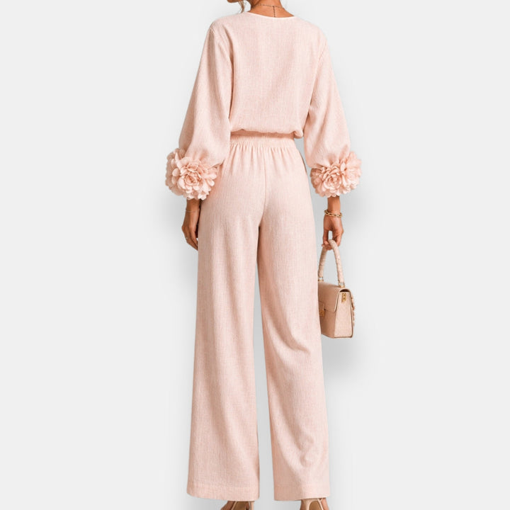 Penelope | Floral Appliqué Two-Piece Set - Maison Léa &amp; Lou
