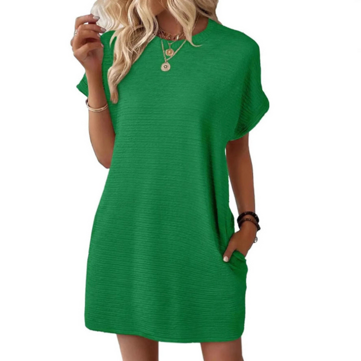 EVASHA™ – Casual Minimalist Round Neck Summer Dress - Maison Léa &amp; Lou