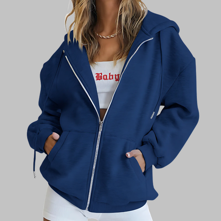 LILMA™ - Classic Zip Up Oversized Hooded Jacket - Maison Léa &amp; Lou