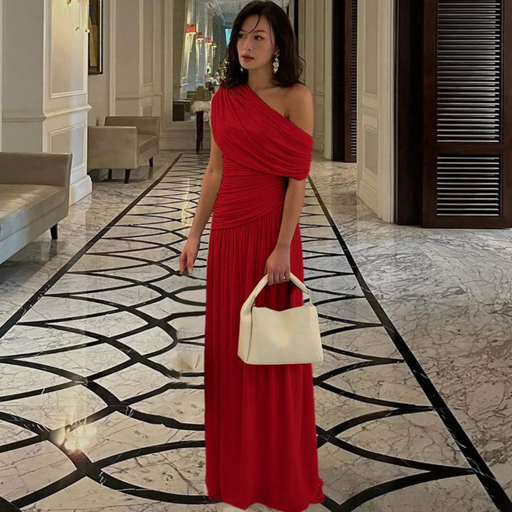 TALIA™ - Elegant One Shoulder Evening Maxi Dress - Maison Léa &amp; Lou