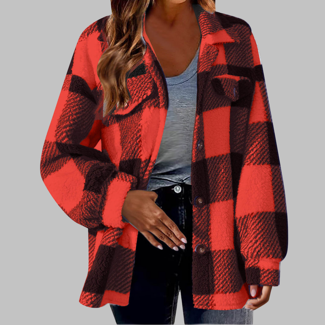 ERMI™ - Casual Plaid Button Down Long Sleeve Jacket - Maison Léa &amp; Lou