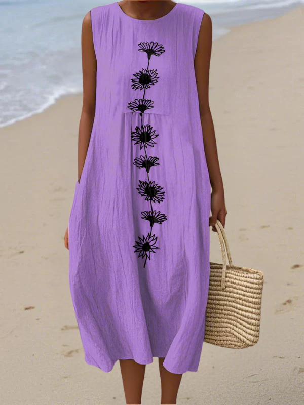 Emma | Violet Bloom Midi Dress - Maison Léa & Lou