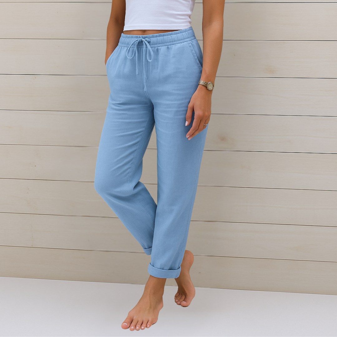 Maylora | Pantaloni in Lino Relax con Coulisse