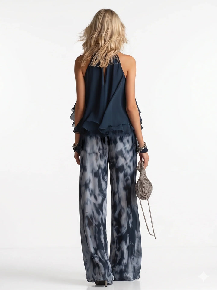 Completo elegante due pezzi in chiffon
