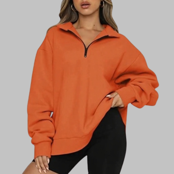TENLEY™ - Casual Oversized Half Zip Long Sleeve Sweatshirt - Maison Léa &amp; Lou