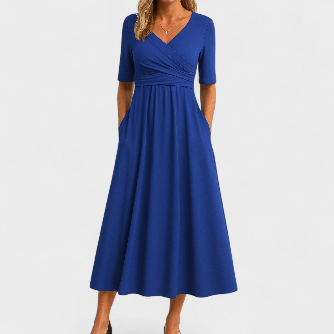 Diane™ | Elegant Midi Dress with Pockets - Maison Léa & Lou