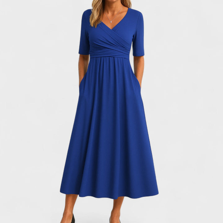 Diane™ | Elegant Midi Dress with Pockets - Maison Léa &amp; Lou