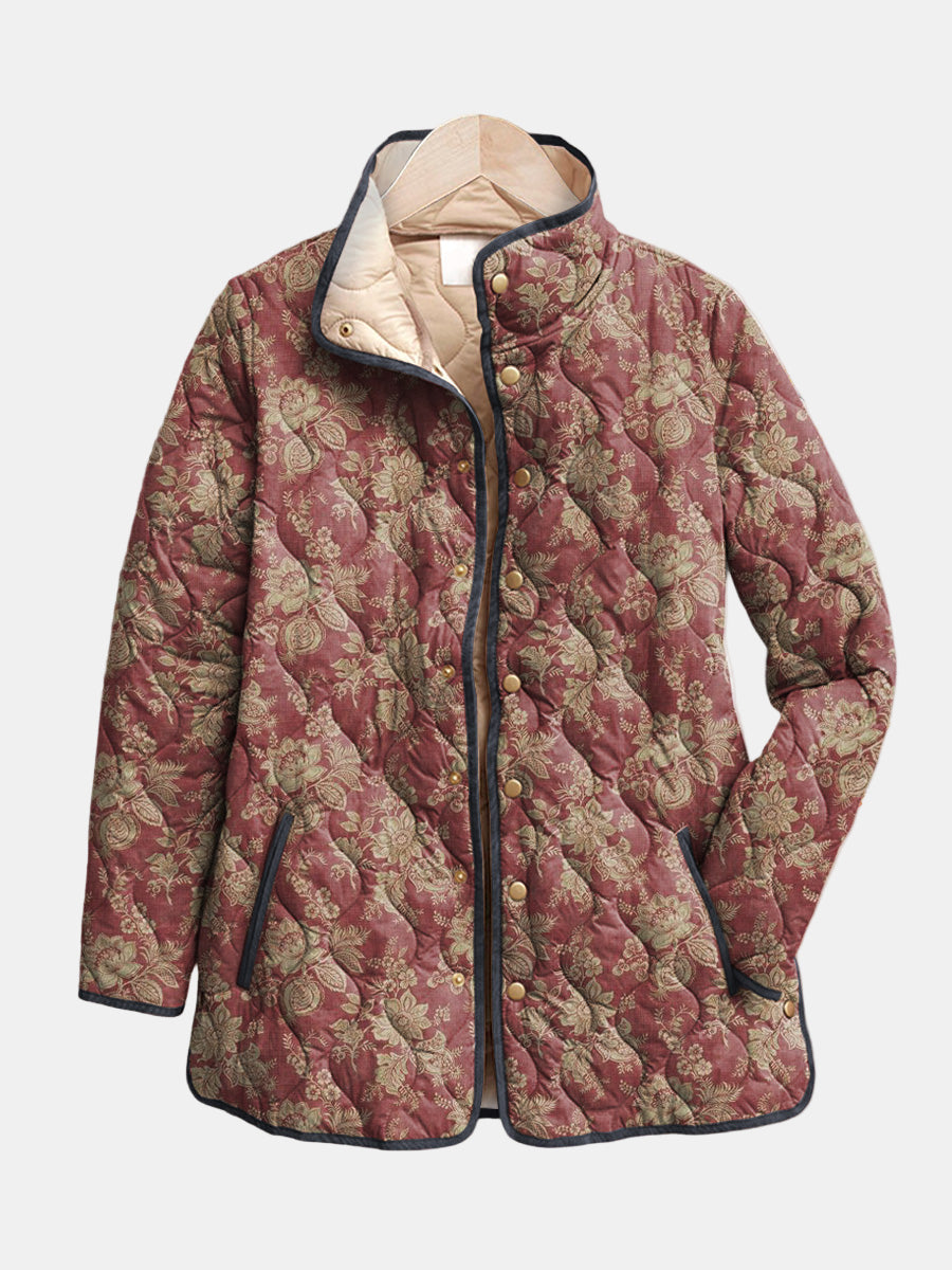 Corinne | Retro Floral Print Jacket - Maison Léa & Lou