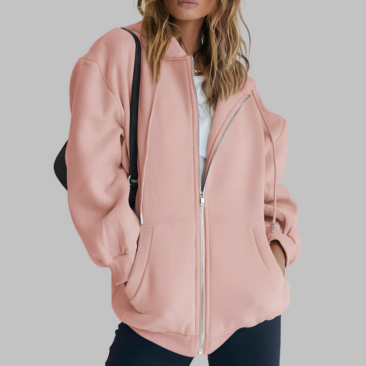 LILMA™ - Classic Zip Up Oversized Hooded Jacket - Maison Léa &amp; Lou