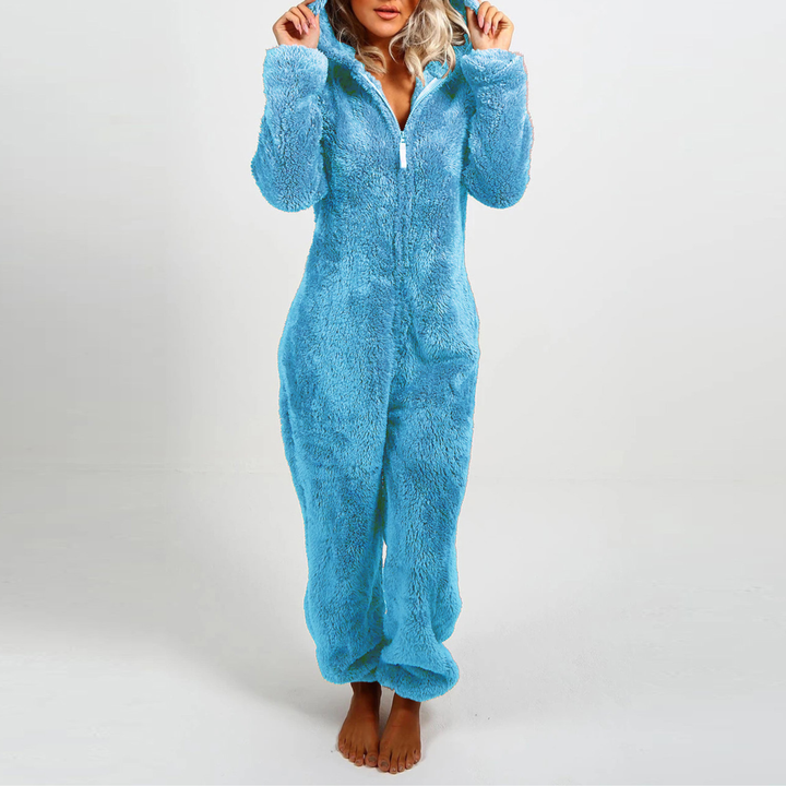 LUMI™ - Comfy Zipper Hooded Long Sleeve Plush Pajama Jumpsuit - Maison Léa &amp; Lou