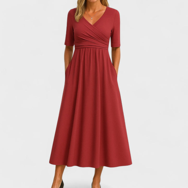 Diane™ | Elegant Midi Dress with Pockets - Maison Léa &amp; Lou