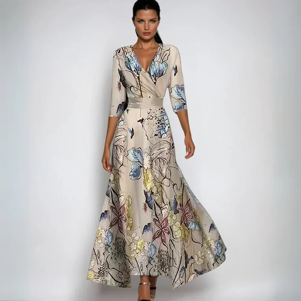 JOCELYN™ - Sophisticated Floral Dress - Maison Léa &amp; Lou