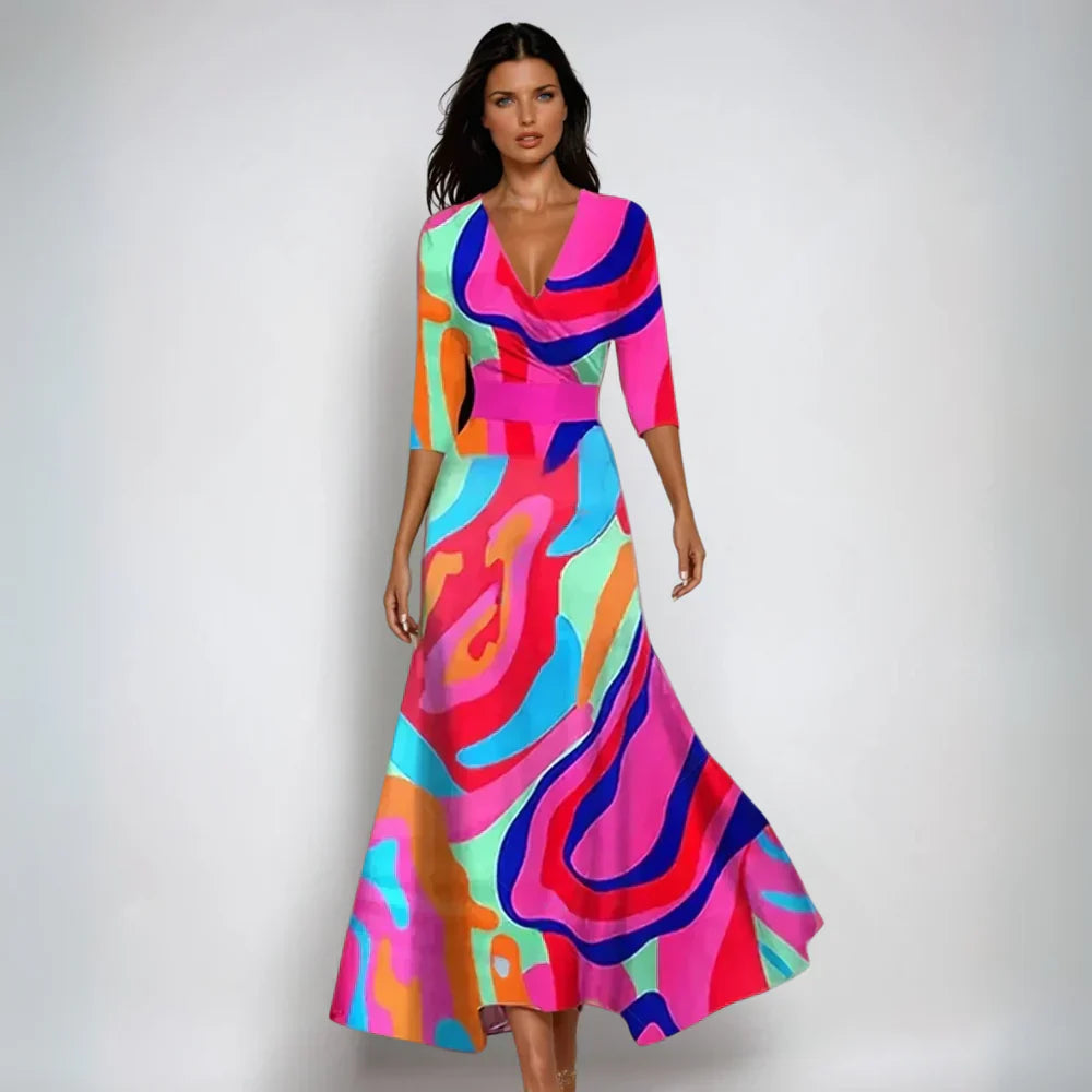 JOCELYN™ - Sophisticated Floral Dress - Maison Léa &amp; Lou