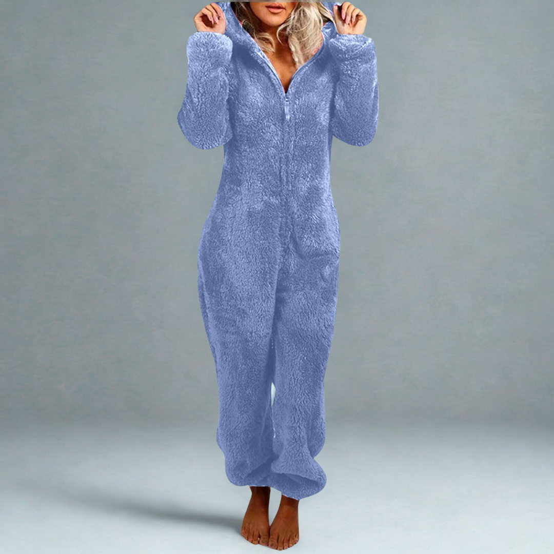 LUMI™ - Comfy Zipper Hooded Long Sleeve Plush Pajama Jumpsuit - Maison Léa &amp; Lou