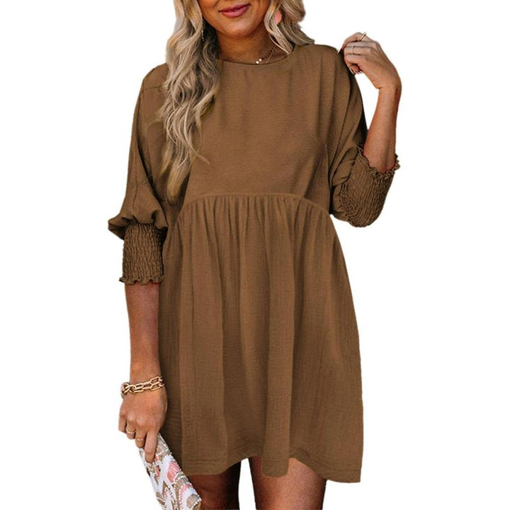 MIRASOL™ – Casual Crew Neck Loose Fit Mini Dress - Maison Léa &amp; Lou