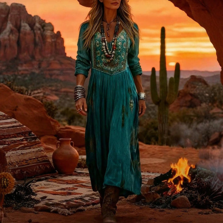 Rhiannon | Bohemian Flowing Maxi Dress - Maison Léa &amp; Lou