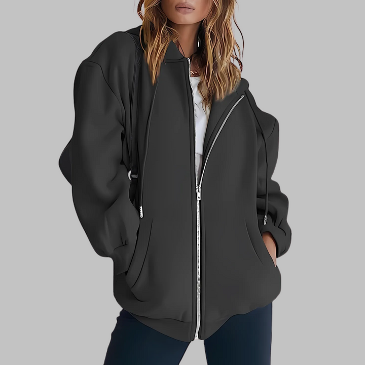 LILMA™ - Classic Zip Up Oversized Hooded Jacket - Maison Léa &amp; Lou