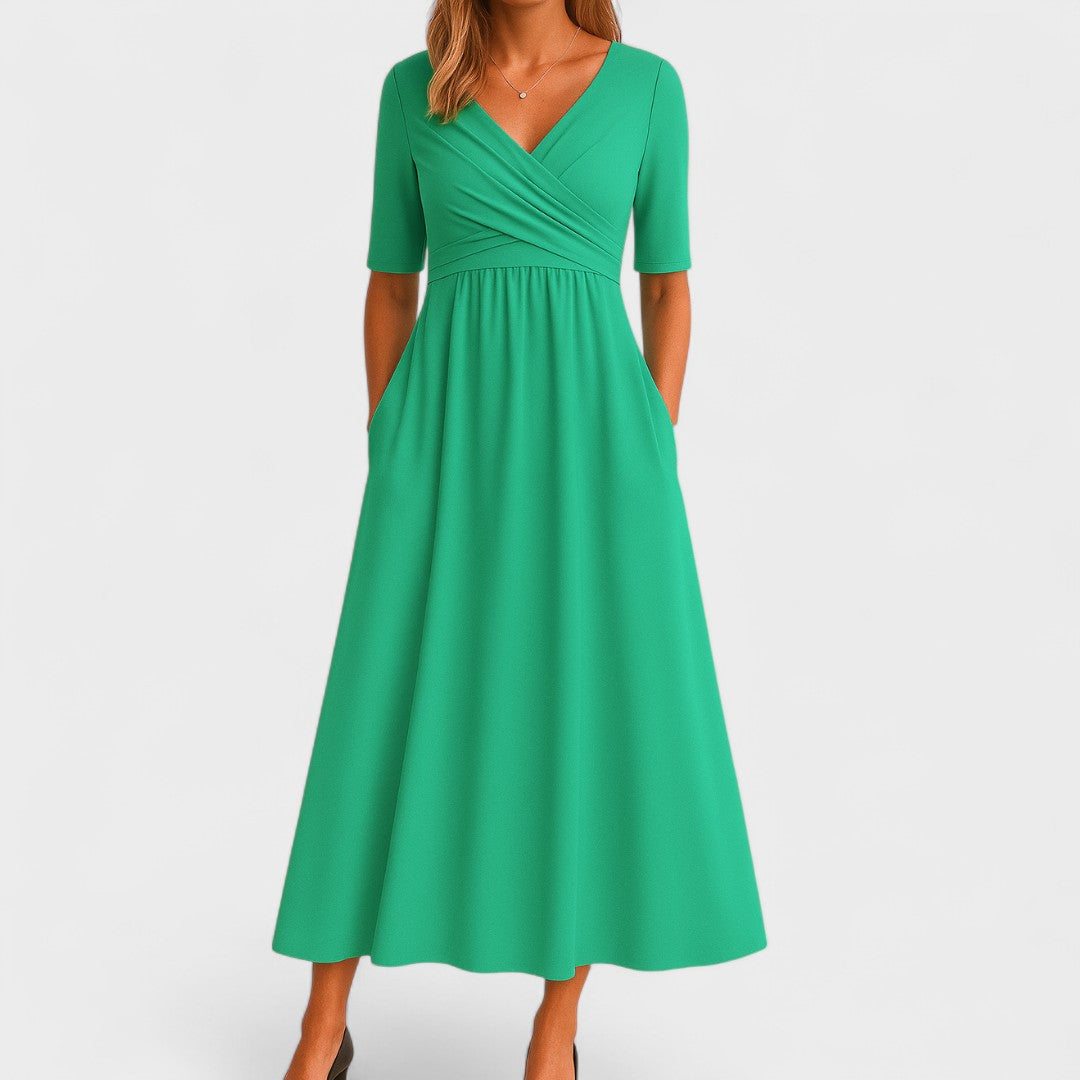 Diane™ | Elegant Midi Dress with Pockets - Maison Léa &amp; Lou