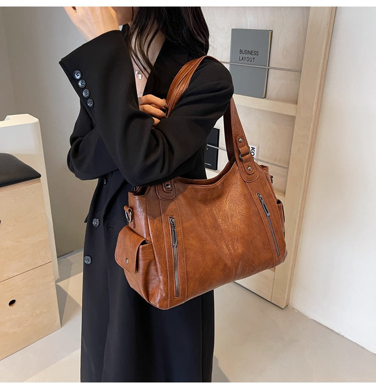NOEMIE™ - Classic Leather Tote Bag - Maison Léa &amp; Lou