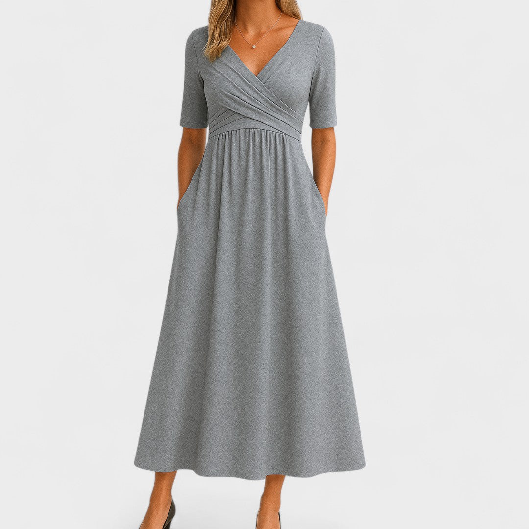 Diane™ | Elegant Midi Dress with Pockets - Maison Léa &amp; Lou