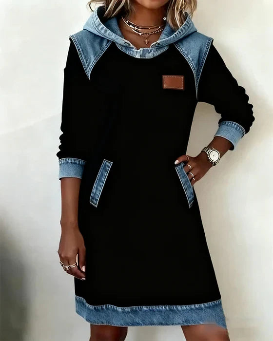 Charlotte™ | Cozy Contrast Hooded Dress - Maison Léa &amp; Lou
