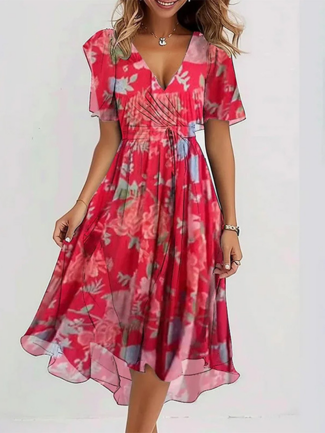 LAVINA™ – Vibrant Boho Midi Dress - Maison Léa &amp; Lou