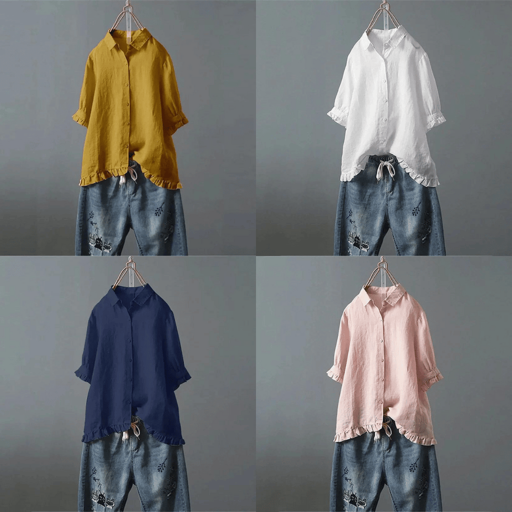 Lene™ | Elegant Bomuldsbluse - Maison Léa & Lou