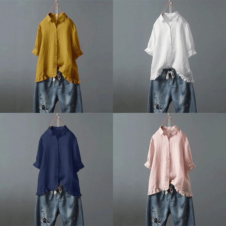 Lene™ | Elegant Bomuldsbluse - Maison Léa &amp; Lou