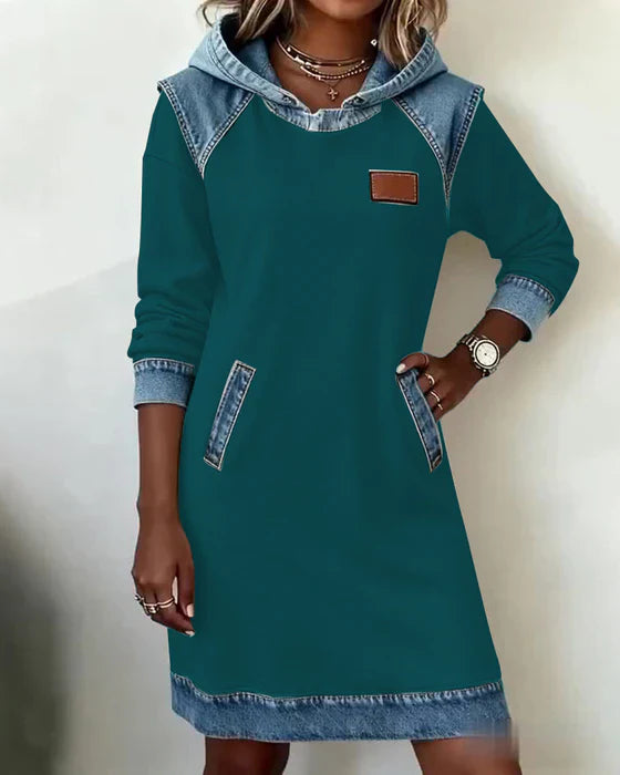 Charlotte™ | Cozy Contrast Hooded Dress - Maison Léa &amp; Lou