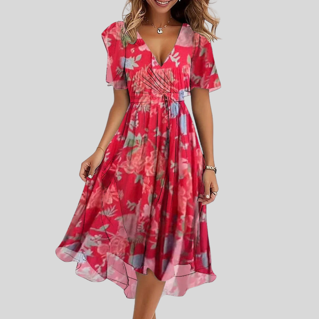 Marilou™ | Elegant V-Neck Dress - Maison Léa & Lou