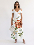 Camila | Floral Off-Shoulder A-Line Maxi Dress - Maison Léa & Lou