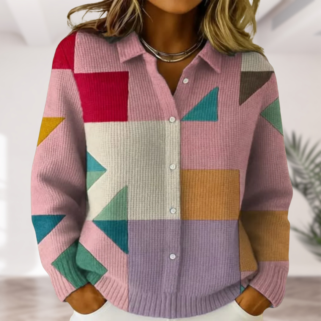Zoey™ | Stylish Abstract Print Cardigan - Maison Léa & Lou