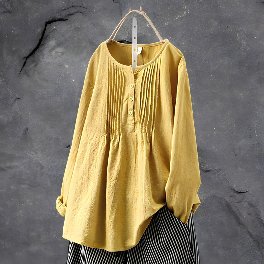 Ellen™ | Bomuldsbluse med lange ærmer - Maison Léa & Lou