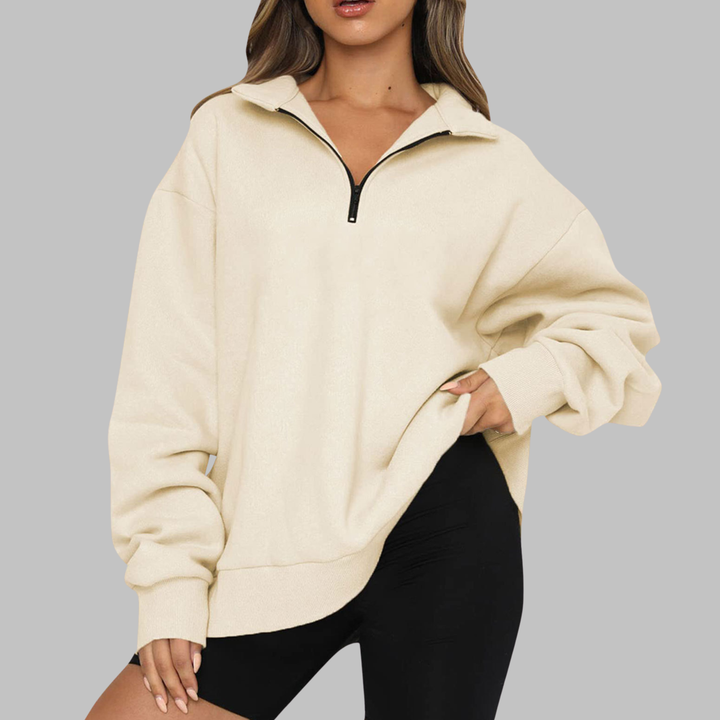 TENLEY™ - Casual Oversized Half Zip Long Sleeve Sweatshirt - Maison Léa &amp; Lou